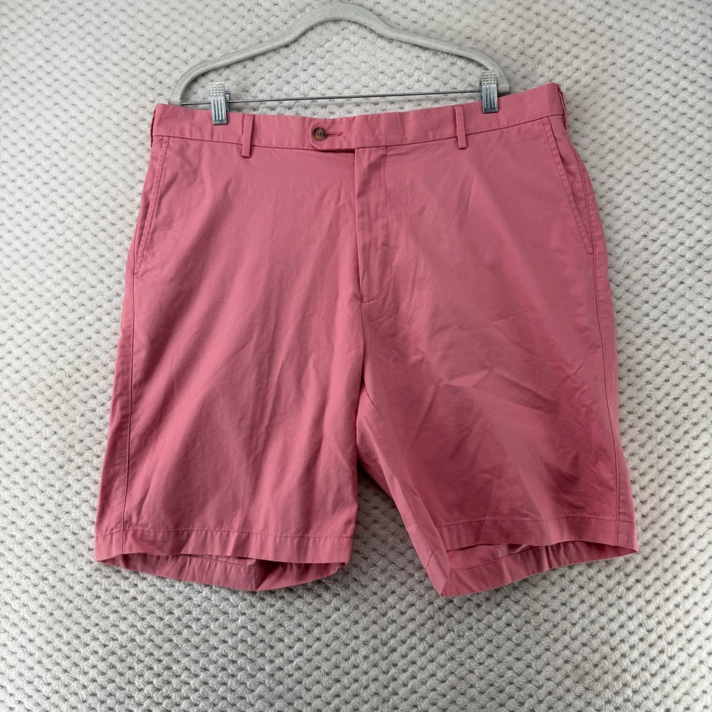 Peter Millar Shorts Flat Front Golf Casual‎ Pink Coral Chino Shorts Size 38